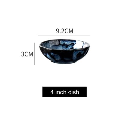 Luxury Kiln Transformation Blue Porcelain Dinner Set of 7 Pieces