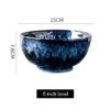 Luxury Kiln Transformation Blue Porcelain Dinner Set of 7 Pieces