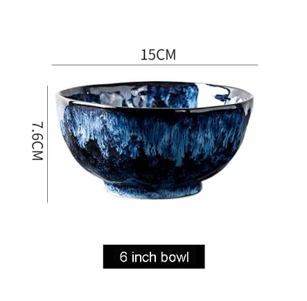 Luxury Kiln Transformation Blue Porcelain Dinner Set of 7 Pieces