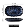 Luxury Kiln Transformation Blue Porcelain Dinner Set of 7 Pieces