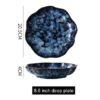 Luxury Kiln Transformation Blue Porcelain Dinner Set of 7 Pieces