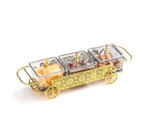 European modern Design creative Glass Grid Tray Box set of 3 For Snacks Dry Fruit Candy for Family Living Room Tea Table