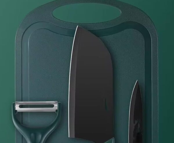 51bT4vjkDZL Chef Kitchen Knives Set with Cutting Board, Dark Green