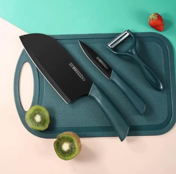 51yZ7DGZaZL Chef Kitchen Knives Set with Cutting Board, Dark Green