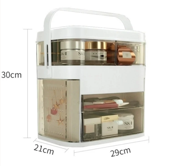 LED Makeup Vanity Case, Cosmetic Organiser with Illuminated Mirror, Multiple Compartments