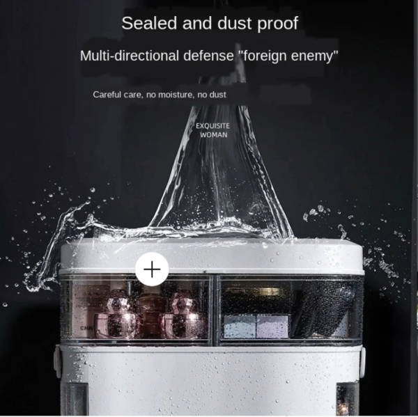 LED Makeup Vanity Case, Cosmetic Organiser with Illuminated Mirror, Multiple Compartments